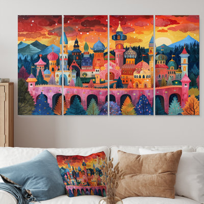 Colorul Vibrant Russia Moscow At Night II - Moscow Canvas Art Set