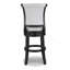 2 pièces de tabourets de bar de hauteur luxueuse avec dossier courbé et capitonnage capitonné avec garniture cloutée et cadre noir riche