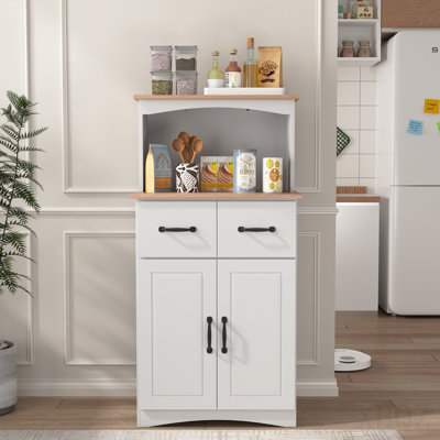 Armoire de cuisine en bois avec garde-manger et micro-ondes avec tiroir de rangement