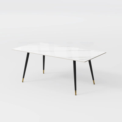 Rectangular Glossy Sintered Stone Dining Table