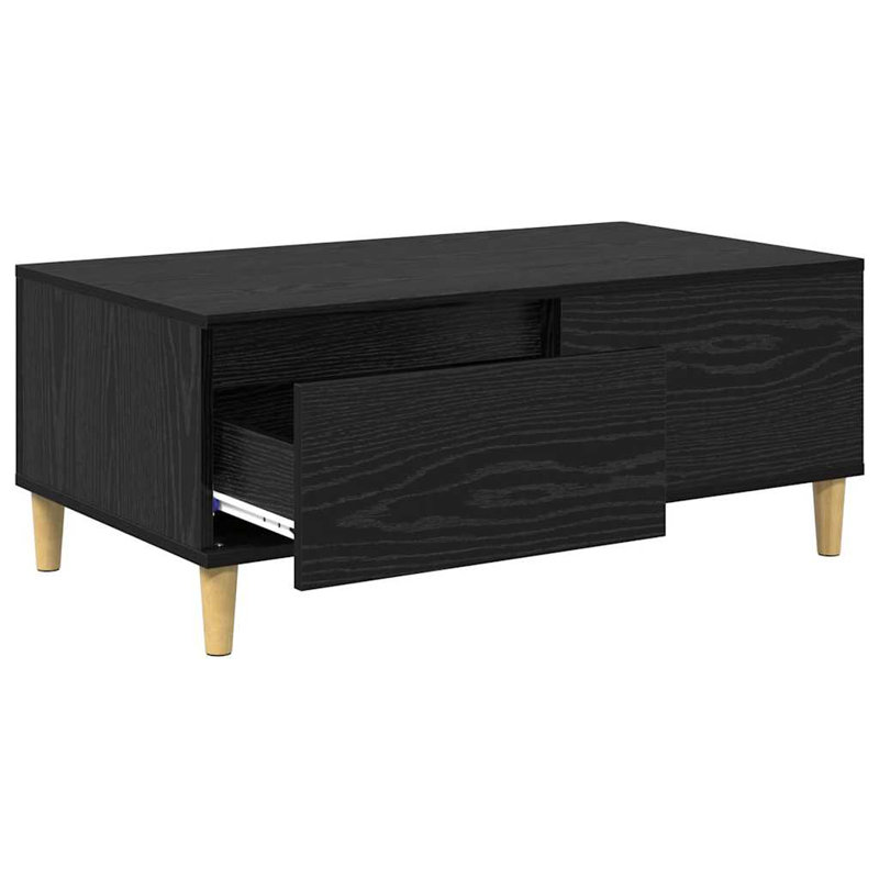 Coffee Table with Storage, Black Oak