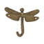2 Piece Metal Brass Dragonfly Wall Mounted Over The Door Wall Hook