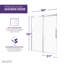Stellar Series 76 po X 57-60 po. Porte de douche coulissante sans cadre en chrome poli avec base de douche en alcôve à drain à gauche-119633247