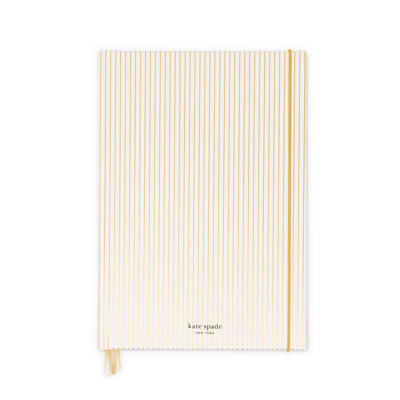 Take Note XL Notebook, Gold Pinstripe