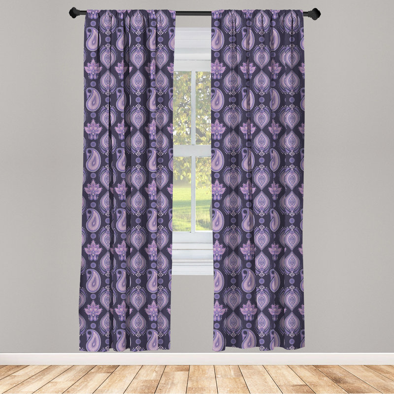 Paisley Semi-Sheer Rod Pocket Curtain Panels, 28" x 63"