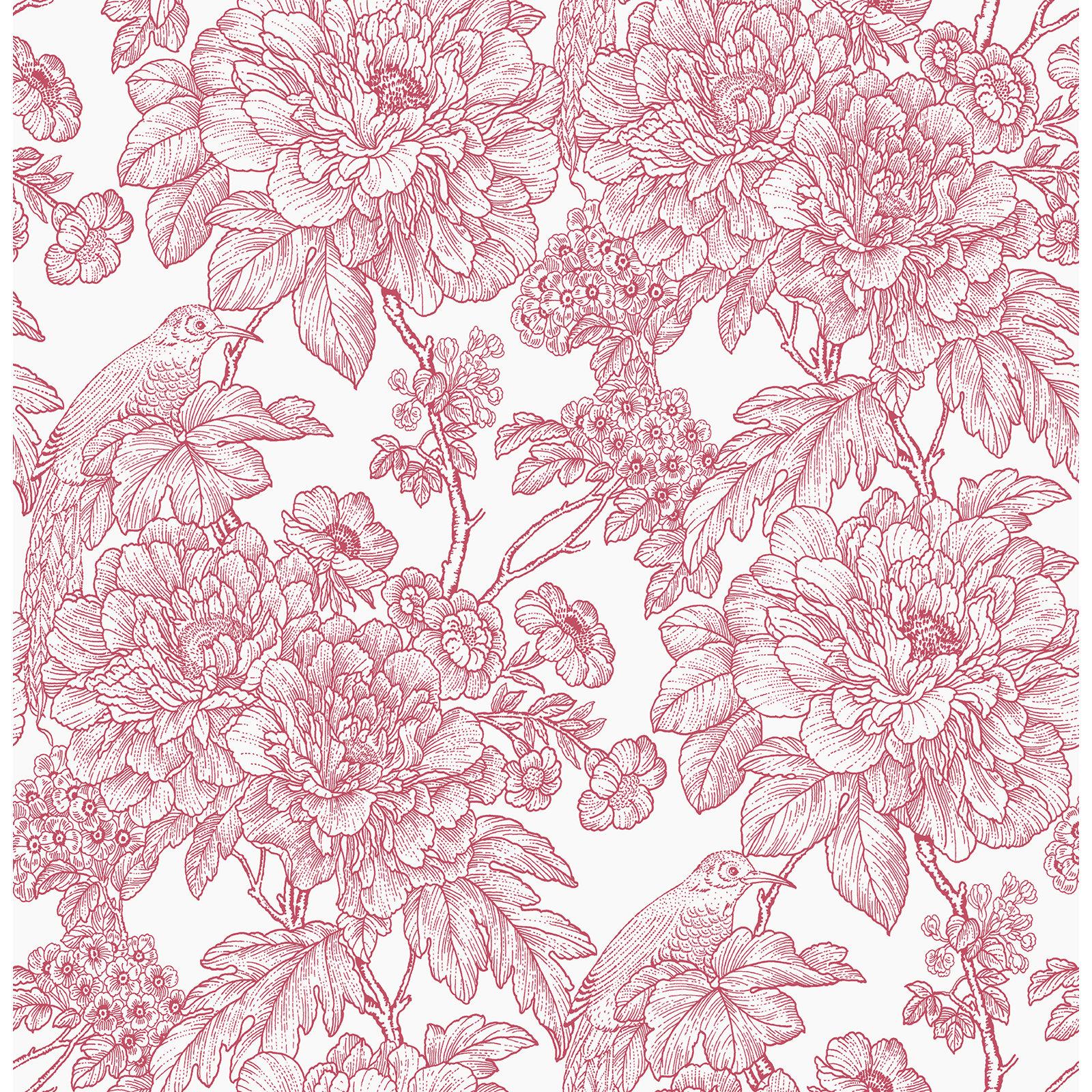 Viola Floral Wallpaper, Red