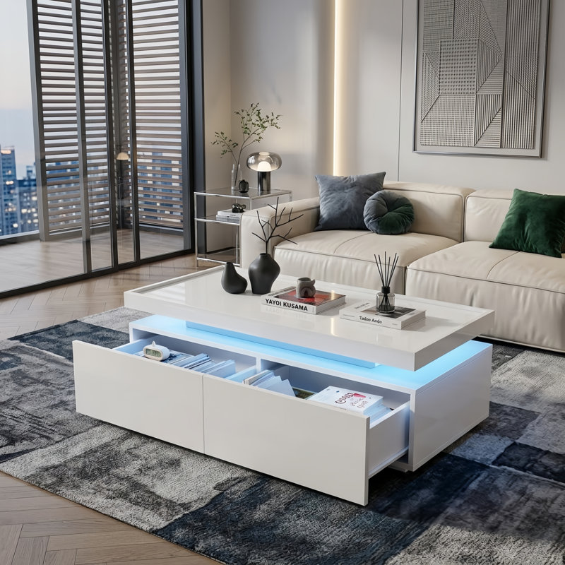 Pedestal Coffee Table with Storage