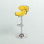 Tabouret de bar contemporain confortable en vinyle à hauteur réglable et dossier mi-haut avec base chromée Claudine-660761083