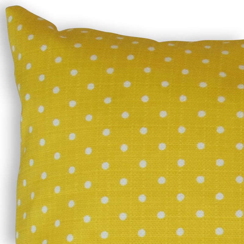 Vikas Polka Dots Reversible Throw Pillow, Height(24") x Width(24"), Yellow