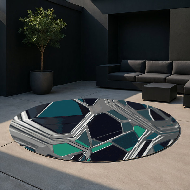 Tapis intérieur et extérieur Radiant Orbit, Rond 5 pi