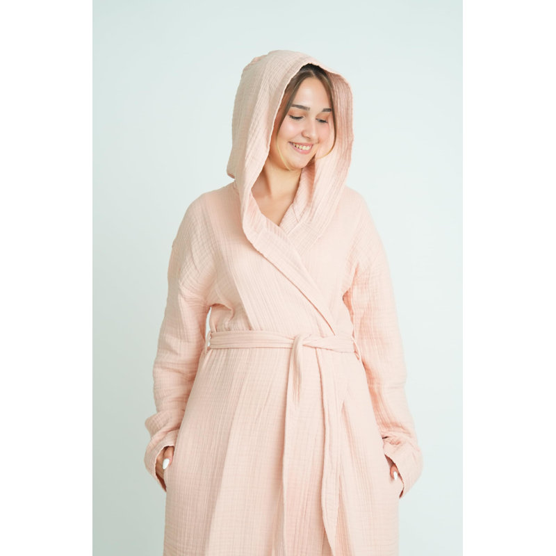 100% mousseline de coton - peignoir léger pour femmes et hommes, séchage rapide, TTG, Orange