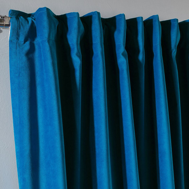 Soft Touch Velvet Kitchen Valance, 44 Blue, 60 W x 60 D cm