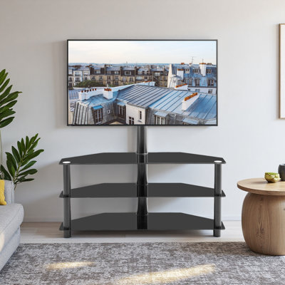 Meuble télé multifonctionnel à hauteur réglable pivotant sur 3 niveaux
