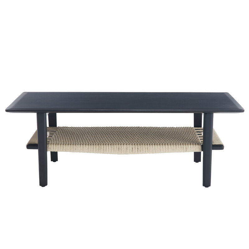 Table basse à 4 pieds avec rangement Yohaan, Noir
