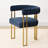 Rienna 18" Seat Height Chenille Upholstered Gold Kitchen Dining Armchair-1018381384