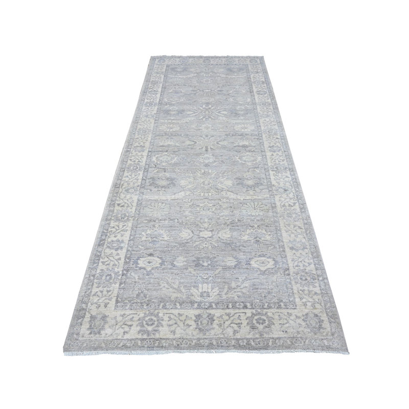 Tapis de couloir oriental large gris de 4 pi x 9 pi 9 po à motif Peshawar Ziegler Mahal C57DCFAE9F4A4148B5BA845792439B40
