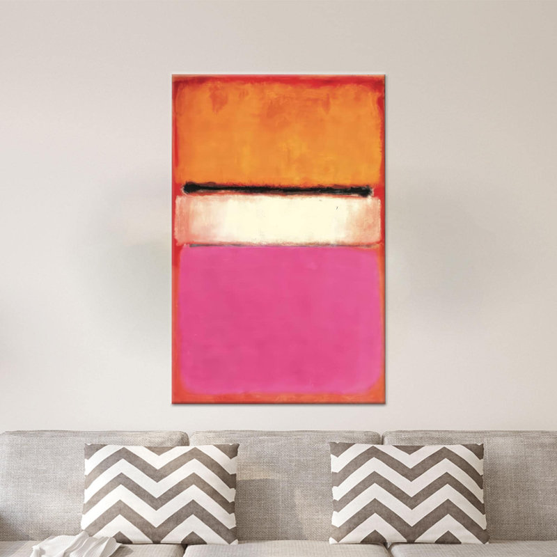 Toile imprimée inspirée de Mark Rothko: art mural abstrait minimaliste, 1P, H: 47,3 po x l: 35,5 po