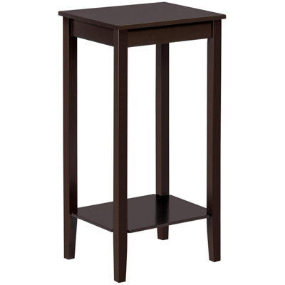 2-Tier End Table With Storage Shelf And Solid Wood Legs, Sofa Side Table For Living Room, Couch, Hallway Or Small Spaces, Durable And Stylish Design