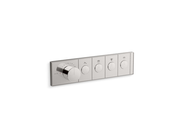 Anthem Four-Outlet Thermostatic Valve Control Panel With Recessed Push-Buttons