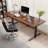 Nut-Brown Rectangular Hight adjustable Solid Wood desk-108201921