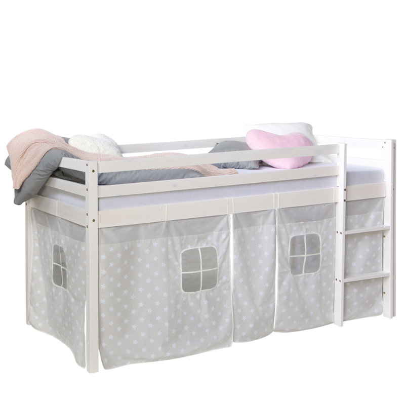 Gaston European Single (90 X 200Cm) Solid Wood Low Loft Bed by Zoomie Kids, Standard