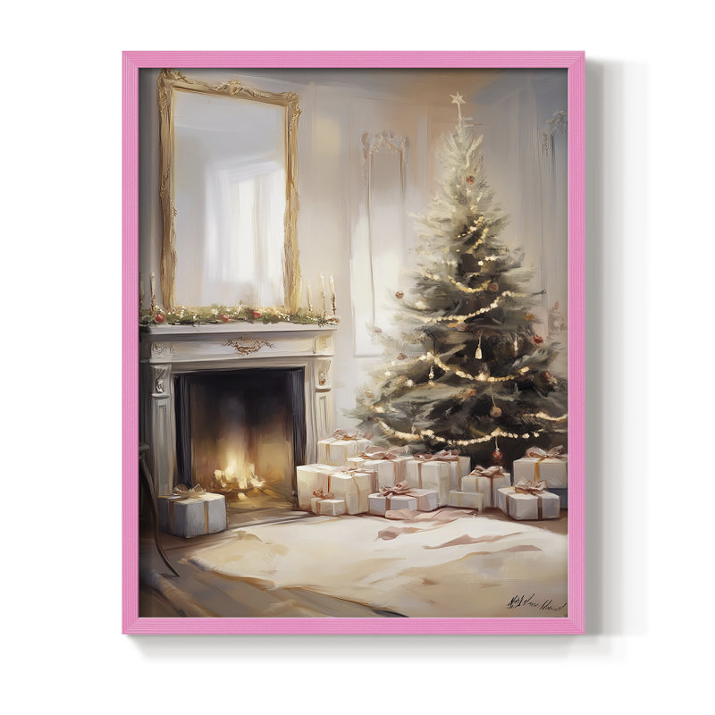 «Christmas Holiday Art», série 2-Lxxx, reproduction encadrée - bois massif, H 21 po x l 17 po, Rose