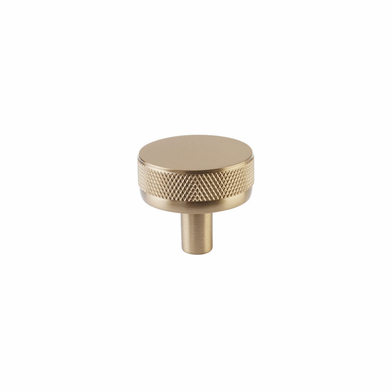 Emtek Select Cabinet Knob 1-1/4", Conical Stem & Knurled Knob, Satin Brass