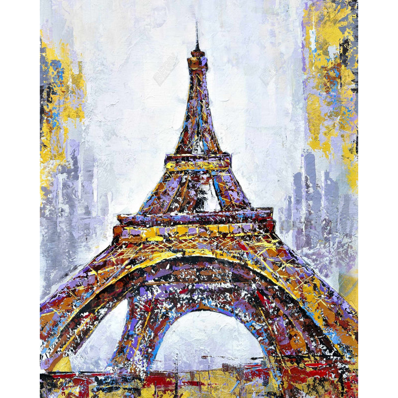 " Abstract Paint Splash Eiffel Tower "