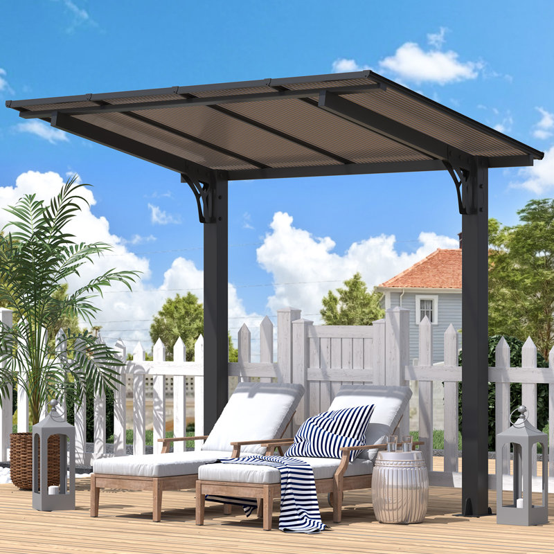 Pergola autoportante pour terrasse, H 86,40 po x l 93,60 po x P 61,80 po