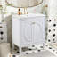 Meuble-lavabo blanc 30 po sans assemblage avec lavabo en céramique, portes à fermeture en douceur et tablette ajustable pour un décor de maison de campagne moderne