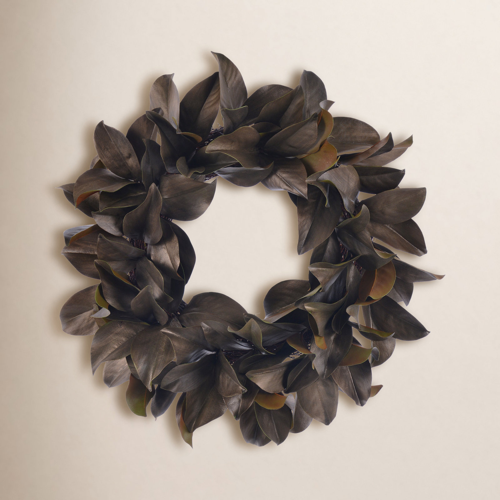 Handcrafted Magnolia Wreath, 24" H x 24" W x 7" D