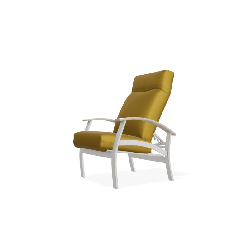 Chaise de patio inclinable avec coussins Askar, Jaune 43A, Désert P60, Neige texturée
