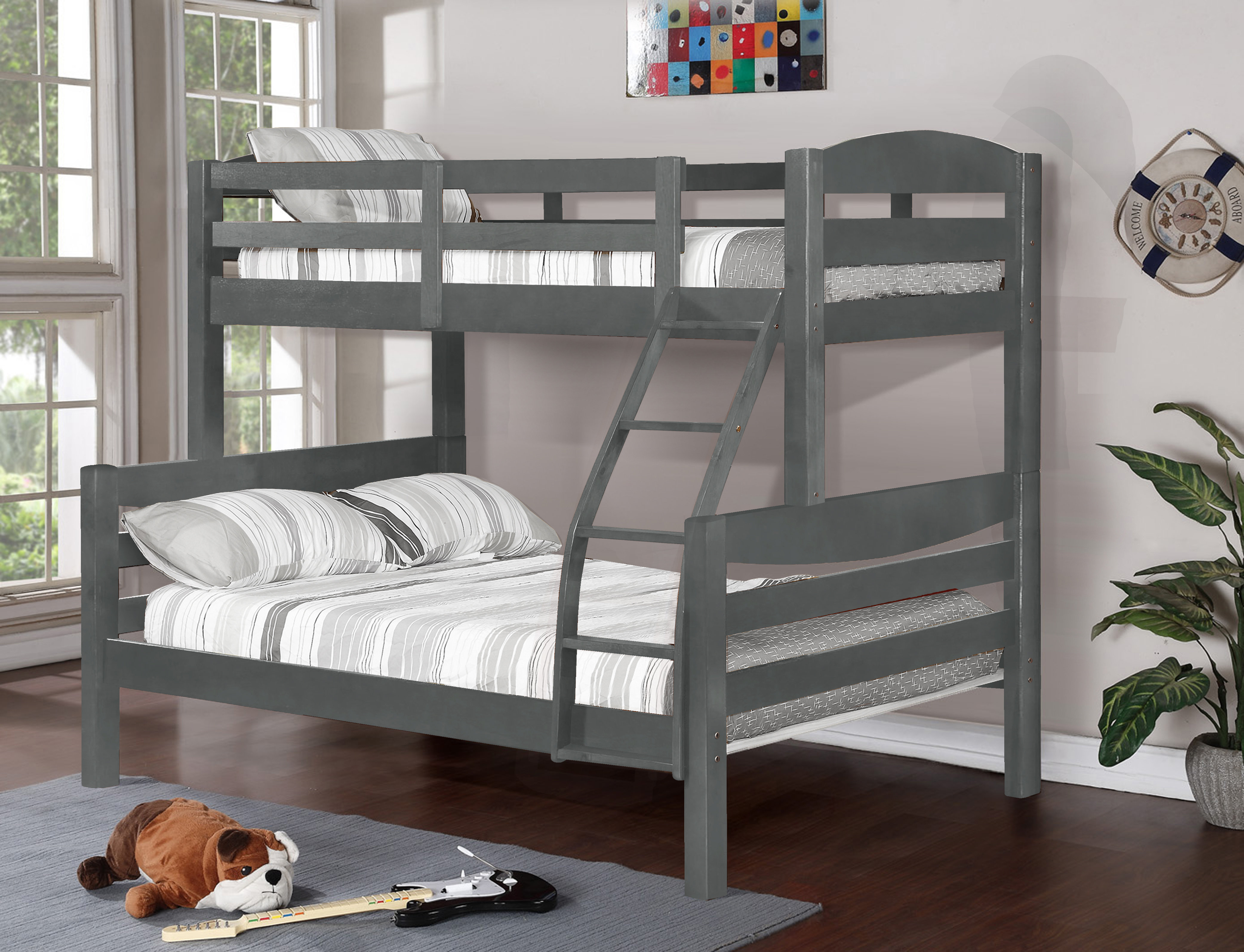 Harriet Bee Berinhard Kids Twin Over Full Bunk Bed & Reviews | Wayfair