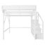 Lit mezzanine double avec escalier, lit mezzanine double en métal avec garde-robe de rangement-1401048392