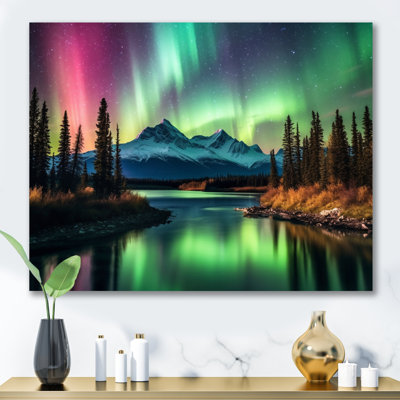 Aurora Borealis Canvas Wall Art, Yukon Northern Lights Print - Yukon Dream Aurora III