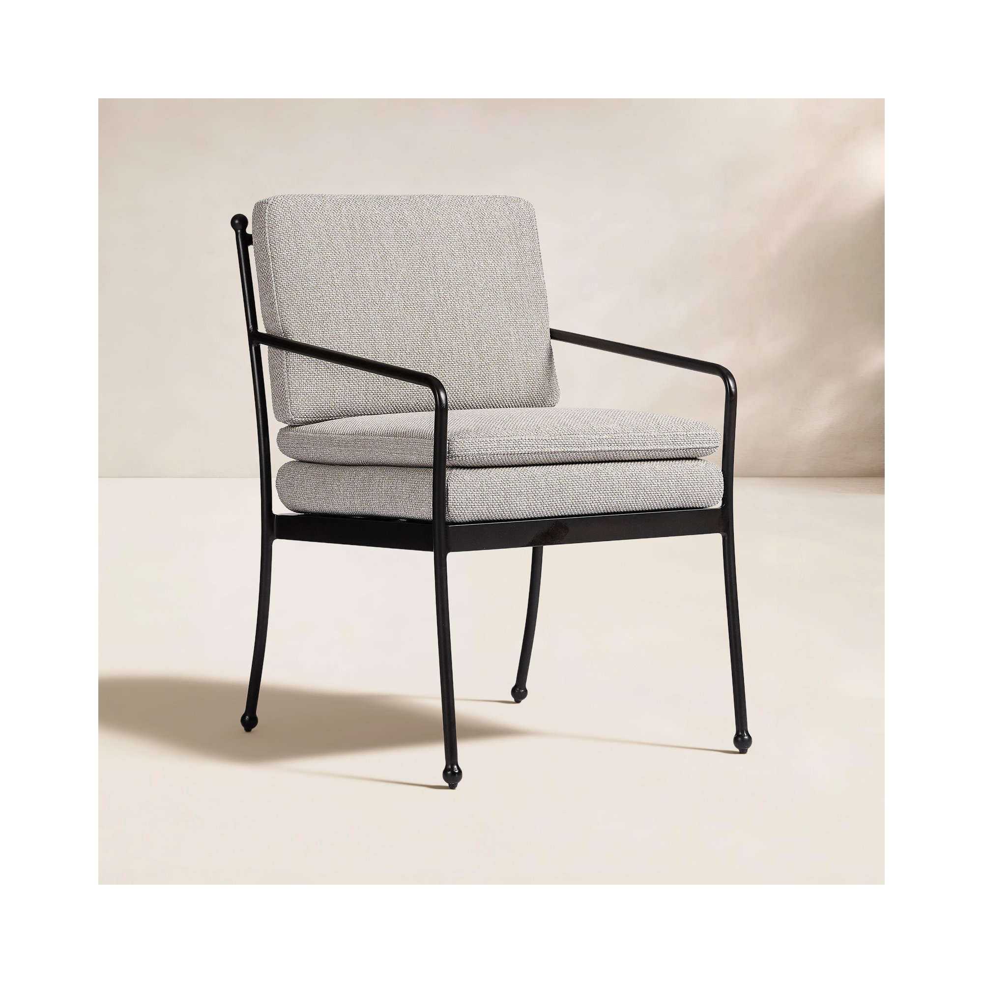 Kenner Outdoor Dining Armchair-Ramiro Ecru