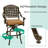Bloomsbury Market 5-piece Bar Height Patio Dining Set, Rust-free Cast Aluminum Outdoor Table And Chairs Set With 4 Swivel Bar Stools, Cushions & 35.38" High Bar Table W/umbrella Hole For Deck, Lawn, Garden