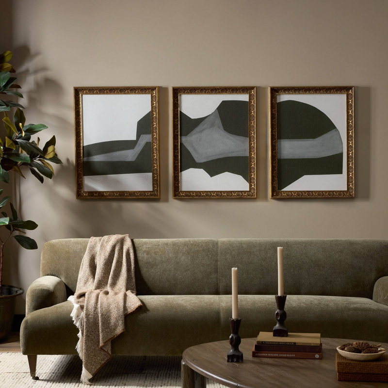 Suspended Triptych Set by Raoul Morren, 32.25" H x 72.75" W x 2" D