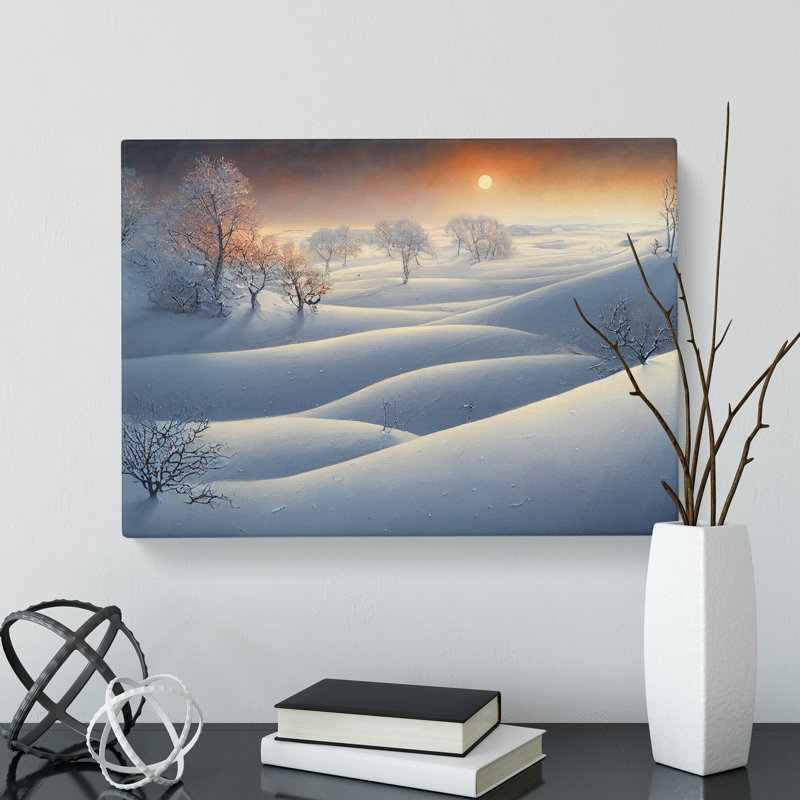 Winter Landscape Sunrise Vol.3 - Wrapped Canvas, 35cm H x 50cm W x 3cm D