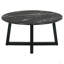 Table basse noire à plateau rond en forme de marbre, durable