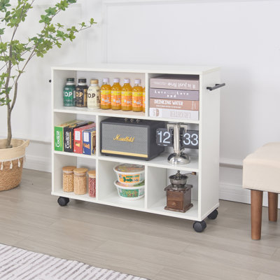 Chariot roulant mince, chariot de rangement à 3 niveaux avec roues, chariot de rangement étroit de 7,9 po de largeur avec poignée pour la lessive de cuisine