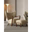 Fauteuil Sherpa en bois de frêne de style milieu du siècle avec repose-pieds pour salon.