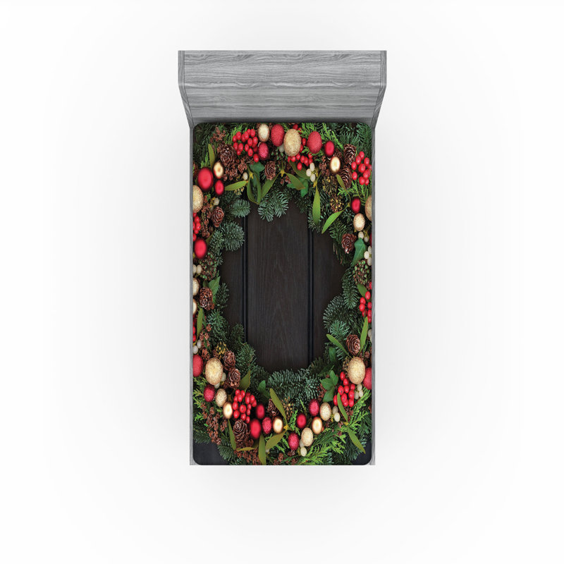 Multicolore couronne de sapin Ambesonne, Ensemble literie pour lit simple