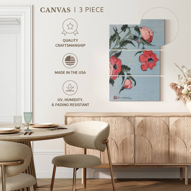 Coquelicots Harnek dans le vent, H 32 po x l 20 po