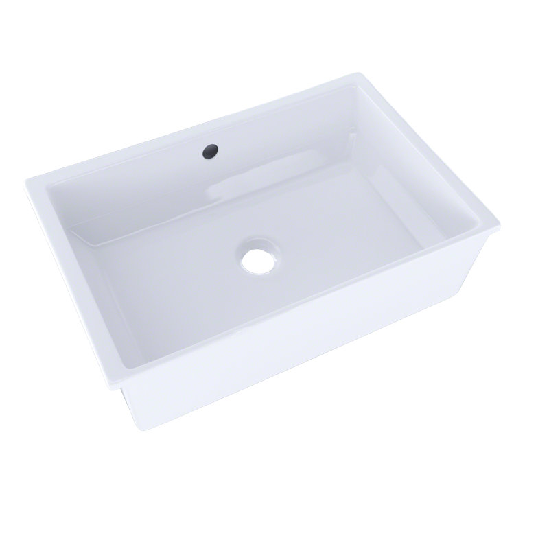 Lavabo de salle de bain rectangulaire en argile réfractaire avec trop-plein Vernica ™
