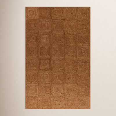 Mykonos Brown Hand-Woven Geometric Jute Rug