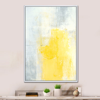 Gray Meets Yellow Abstract Art XI - Painting on Canvas