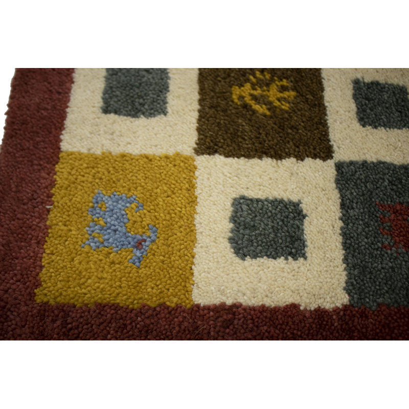 Tapis multicolore tribal multicolore Indo Gabbeh