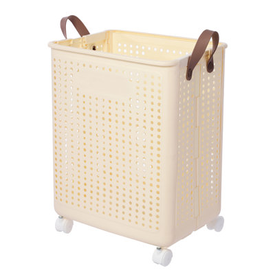Plastic Rolling Laundry Hamper with Handles