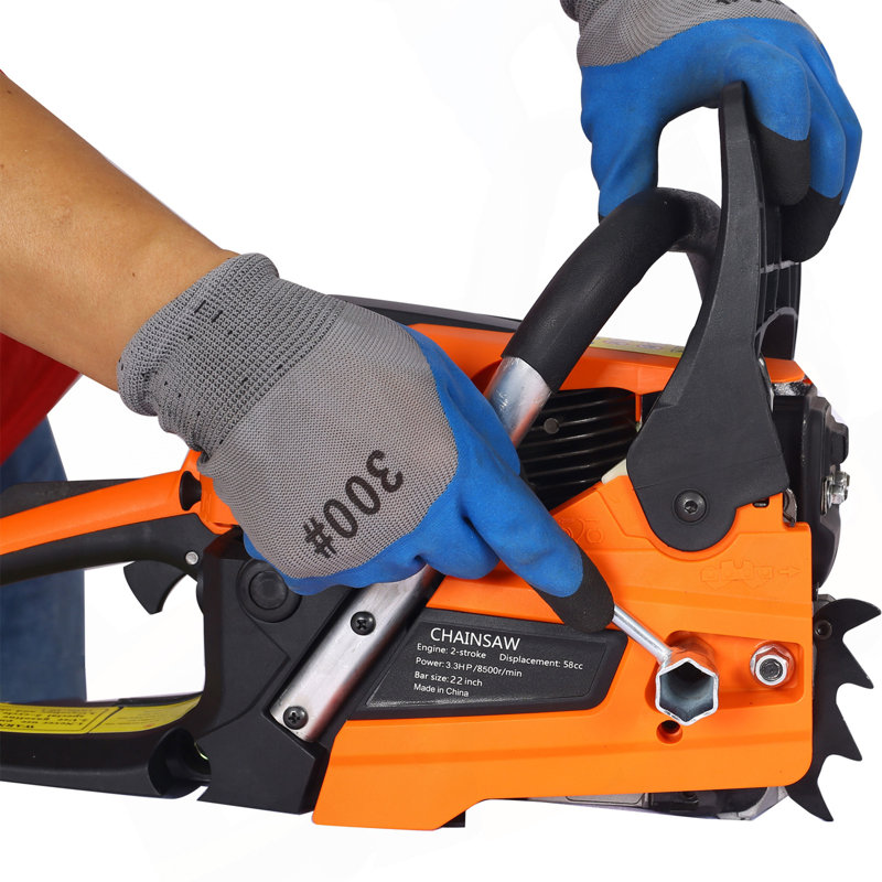 Tronçonneuse à essence 22 pouces, scie à chaîne à essence 58Cc pour arbres, coupe du bois 2-cycle conforme à l'EPA
